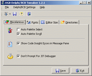 DGB Delphi/BCB Tweaker Screenshot