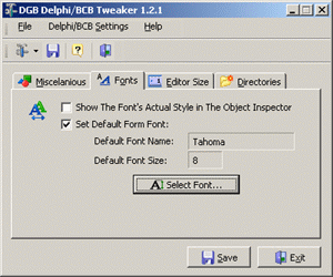 DGB Delphi/BCB Tweaker Screenshot