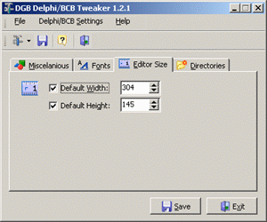 DGB Delphi/BCB Tweaker Screenshot
